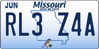 MO license plate RL3Z4A