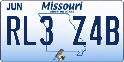 MO license plate RL3Z4B