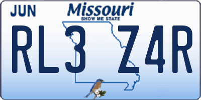 MO license plate RL3Z4R