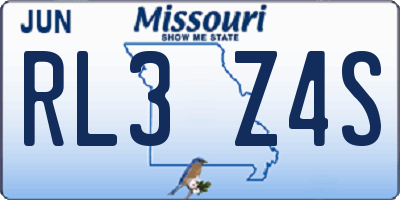 MO license plate RL3Z4S