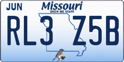 MO license plate RL3Z5B