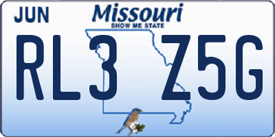 MO license plate RL3Z5G