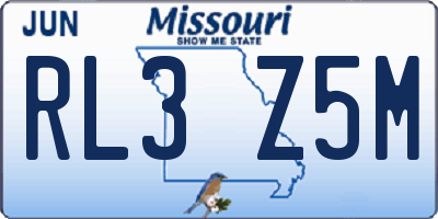 MO license plate RL3Z5M