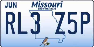 MO license plate RL3Z5P