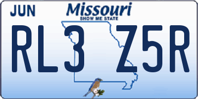 MO license plate RL3Z5R