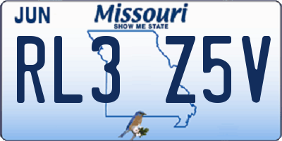 MO license plate RL3Z5V