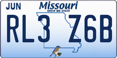 MO license plate RL3Z6B