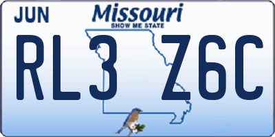 MO license plate RL3Z6C