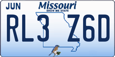 MO license plate RL3Z6D