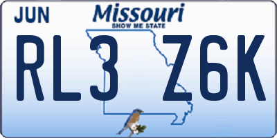 MO license plate RL3Z6K