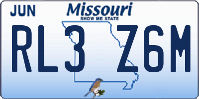 MO license plate RL3Z6M