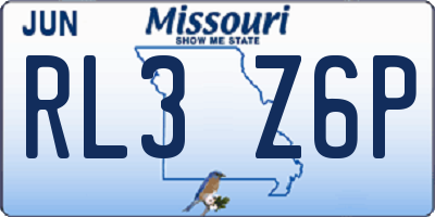 MO license plate RL3Z6P