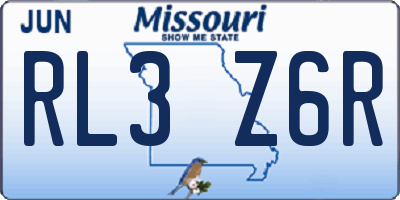 MO license plate RL3Z6R