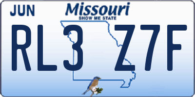 MO license plate RL3Z7F