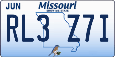 MO license plate RL3Z7I