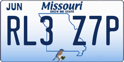 MO license plate RL3Z7P