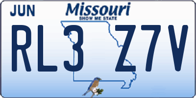 MO license plate RL3Z7V