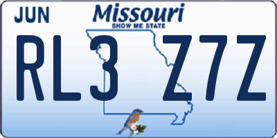 MO license plate RL3Z7Z