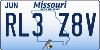MO license plate RL3Z8V