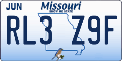 MO license plate RL3Z9F