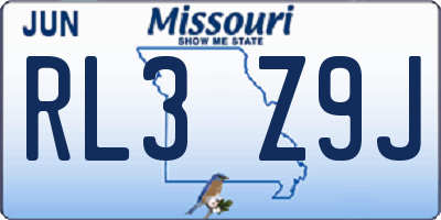 MO license plate RL3Z9J