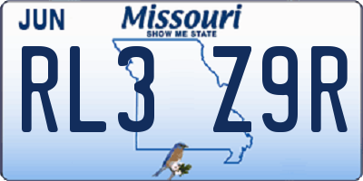 MO license plate RL3Z9R
