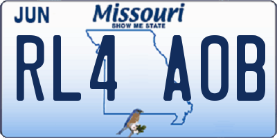 MO license plate RL4A0B