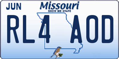 MO license plate RL4A0D