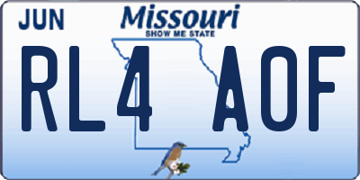 MO license plate RL4A0F