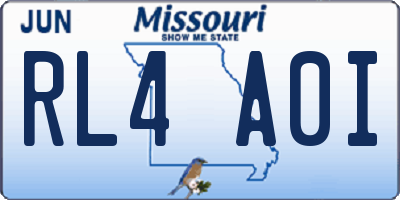 MO license plate RL4A0I