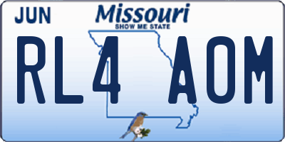 MO license plate RL4A0M