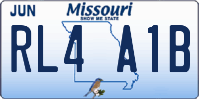 MO license plate RL4A1B