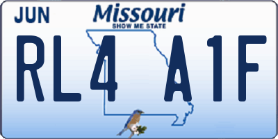 MO license plate RL4A1F
