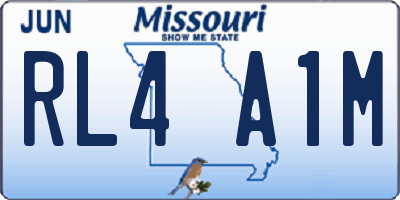 MO license plate RL4A1M