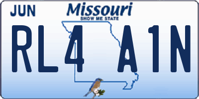 MO license plate RL4A1N