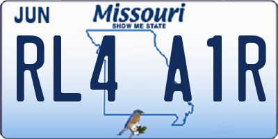 MO license plate RL4A1R