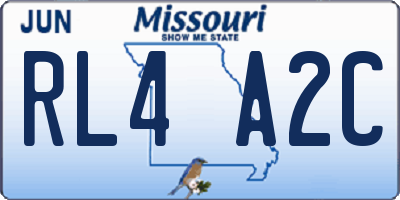 MO license plate RL4A2C