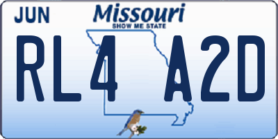 MO license plate RL4A2D