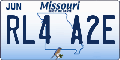 MO license plate RL4A2E