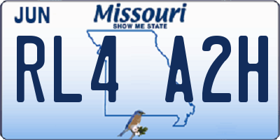 MO license plate RL4A2H