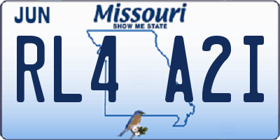 MO license plate RL4A2I
