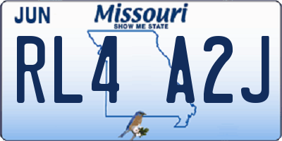 MO license plate RL4A2J