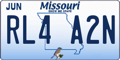 MO license plate RL4A2N