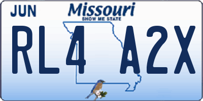 MO license plate RL4A2X