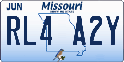 MO license plate RL4A2Y