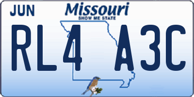 MO license plate RL4A3C