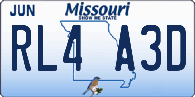 MO license plate RL4A3D