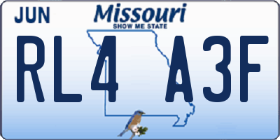 MO license plate RL4A3F