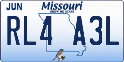 MO license plate RL4A3L