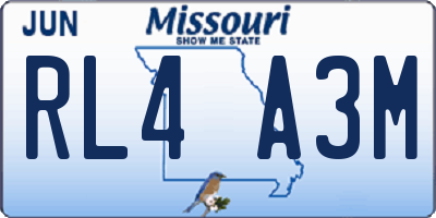 MO license plate RL4A3M